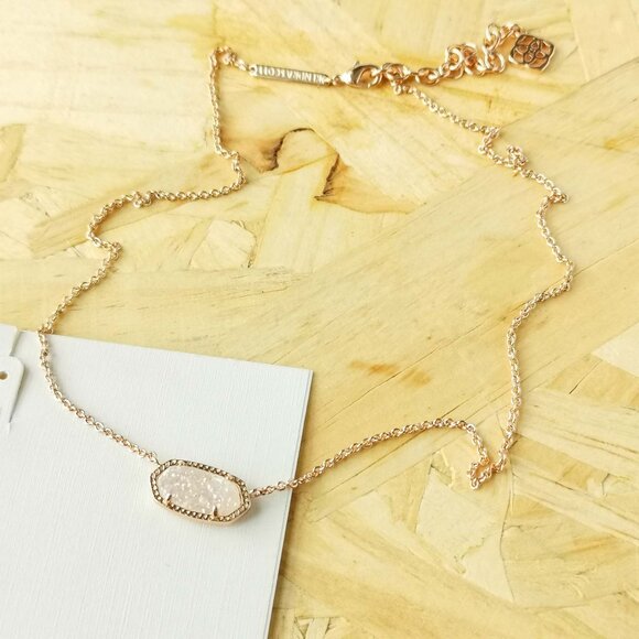 NEW Kendra Scott Elisa Drusy Necklace Rose Gold - Picture 2 of 3